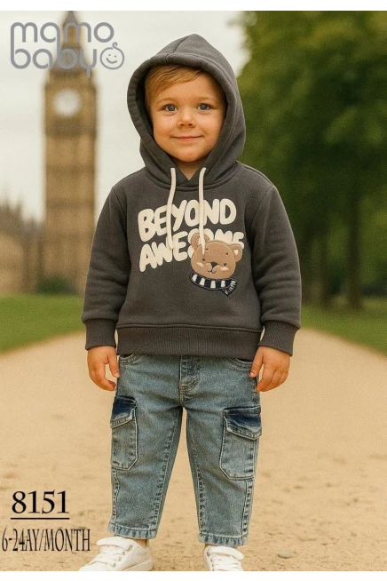 Baskılı Sweatshırtlu Pantolonlu Takım