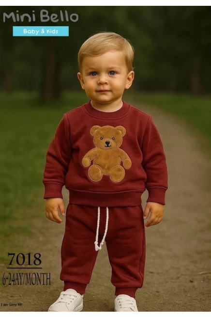 Ayı Nakışlı Eşofman Takım