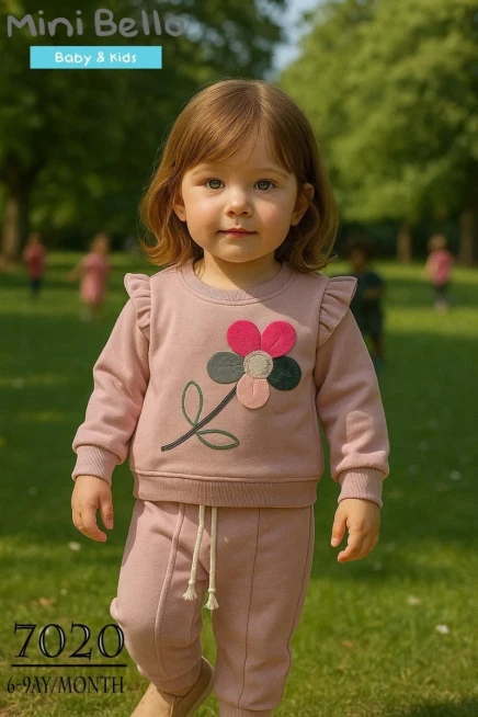 Papatya Nakışlı Eşofman Takım