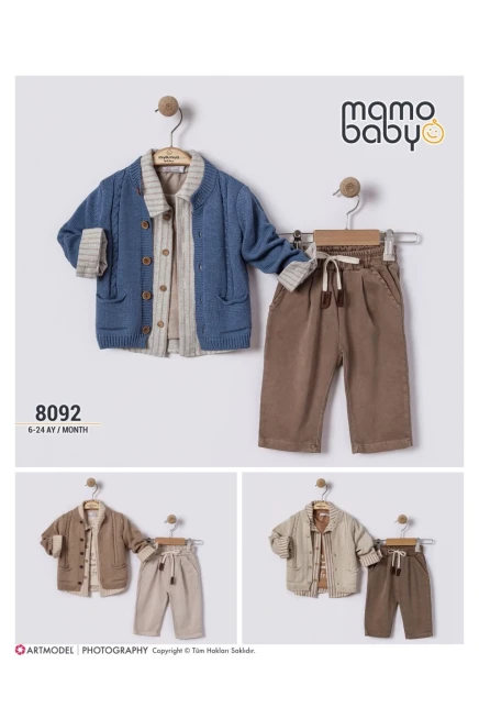 Hırkalı Gömlekli Tişörtlü Pantolonlu Takım