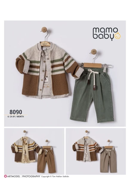 Hırkalı Gömlekli Tişörtlü Takım