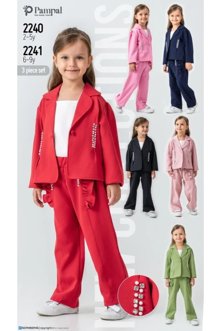 6-9 سنة فتاة بدله ستره مع سروال