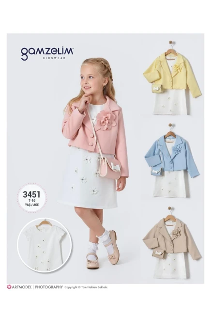 6-9 سنة فتاة فستان مع ستره