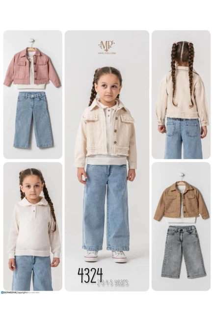 2-5 سنة فتاة بدله ستره مع سروال