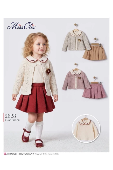 Hırkalı Bluzlu Etekli Takım