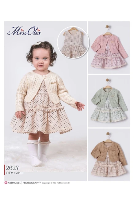 9-24 شهر فتاة فستان كارديجان