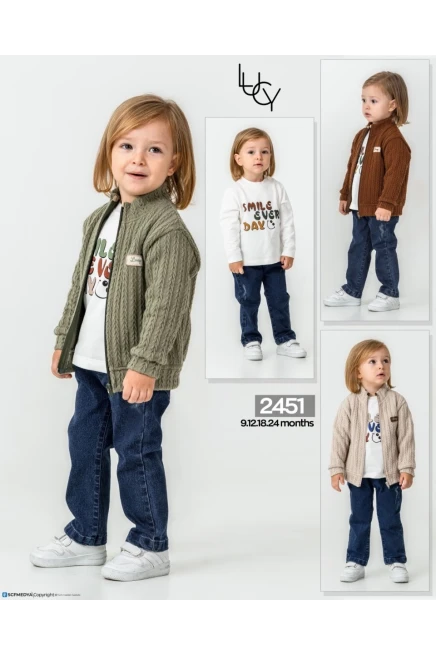 9-24 شهر صبي ستره كارديجان مع سروال