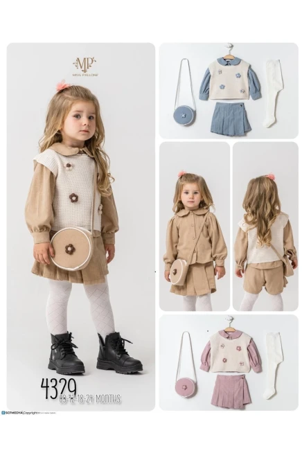 9-24 شهر فتاة طقم شورت مع سترة