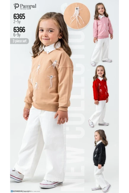 Sweatshırtlu Gömlekli Pantolonlu Takım