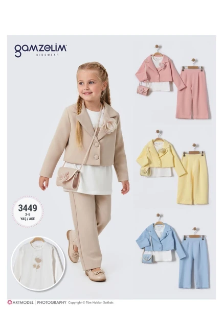 3-6 سنة فتاة بدله ستره مع سروال