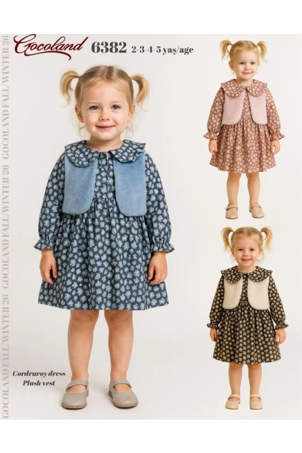 2-5 سنة فتاة فستان مع جيله