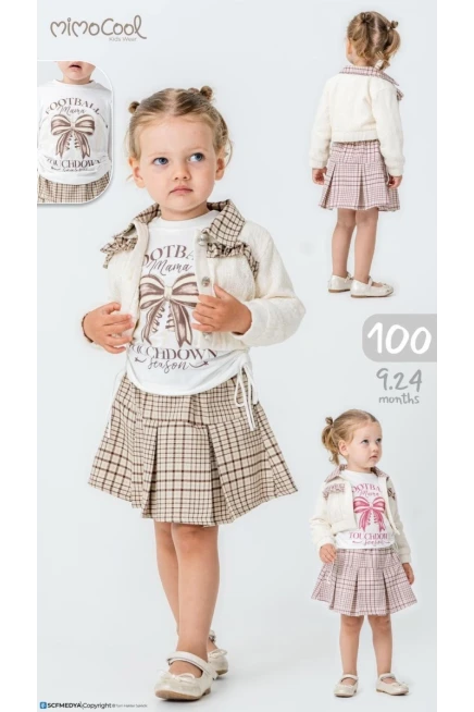 9-24 شهر فتاة طقم تنورة مع جاكيت