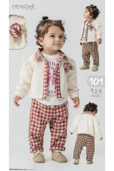 9-24 شهر فتاة بدله ستره مع سروال