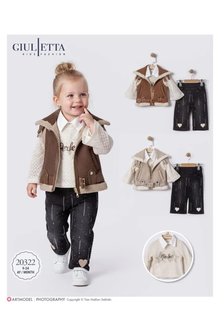 9-24 شهر فتاة بدله جيله مع سروال