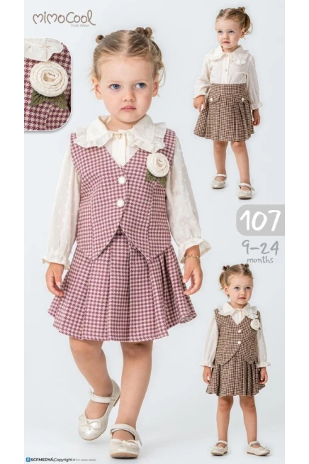 9-24 شهر فتاة طقم تنورة مع جيله