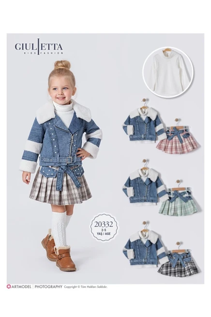 2-5 سنة فتاة طقم تنورة مع جاكيت