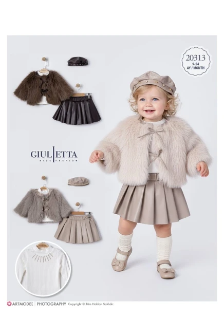 9-24 شهر فتاة طقم تنورة مع جاكيت