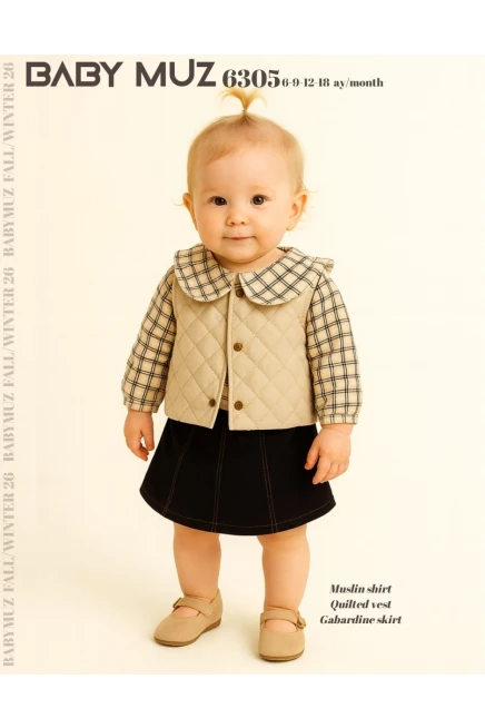 6-18 شهر فتاة طقم تنورة مع جيله