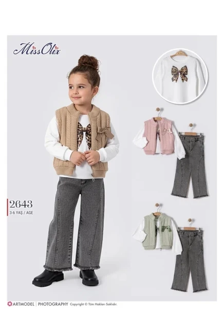 Yelekli Sweatshırtlu Pantolonlu Takım