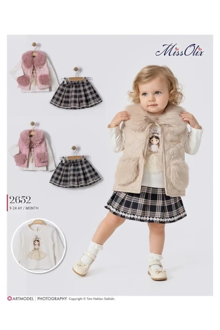 9-24 شهر فتاة طقم تنورة مع جيله