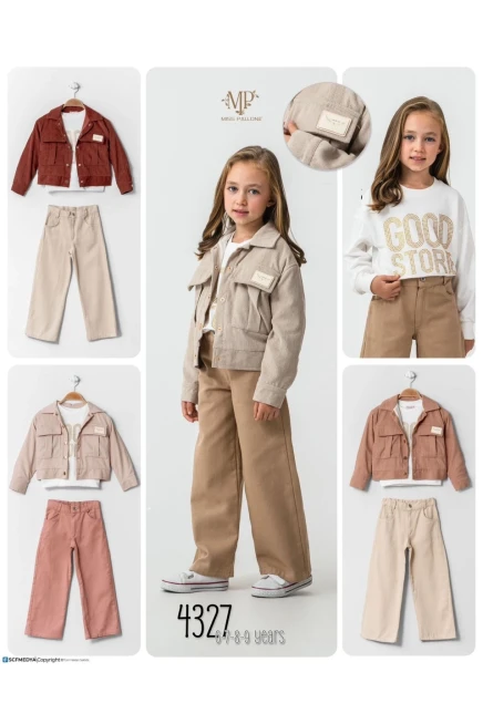 6-9 سنة فتاة بدله ستره مع سروال