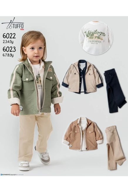 Ceketli Gömlekli Sweatshırtlu Pantolonlu Takım