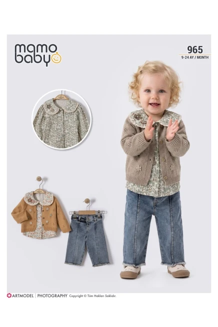 6-24 MONTH Girl PANT SUIT WITH CARDIGAN