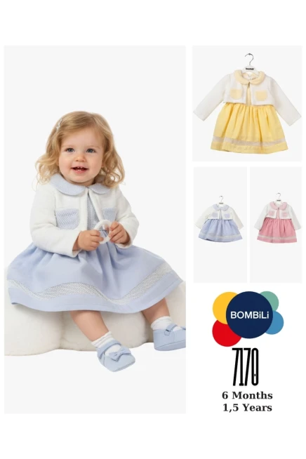 6-18 شهر فتاة فستان مع بوليرو