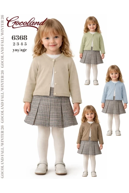 2-5 YEAR Girl SKIRT SET WITH CARDIGAN