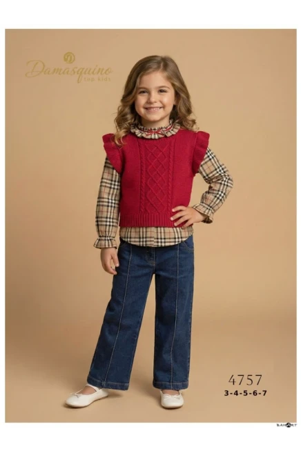 3-7 سنة فتاة     طقم سترة وبنطال