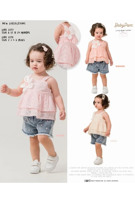 6-24 شهر فتاة بلوزة طقم شرط