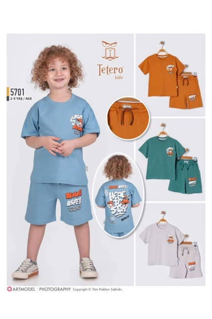 2-5 سنة صبي بدله تيشرت مع شورت