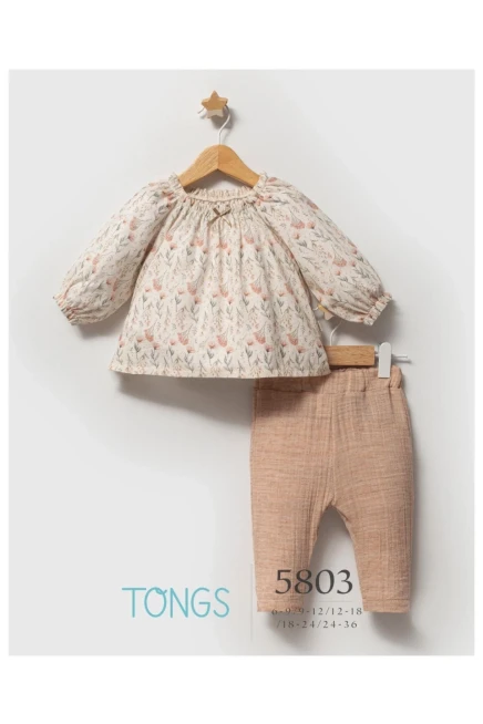 6-36 شهر فتاة طقم سروال مع بلوزة