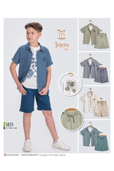 6-9 سنة صبي بدله قميص مع شورت