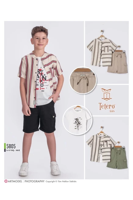 6-9 سنة صبي بدله قميص مع شورت