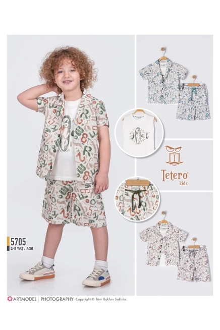 2-5 سنة صبي بدله قميص مع شورت