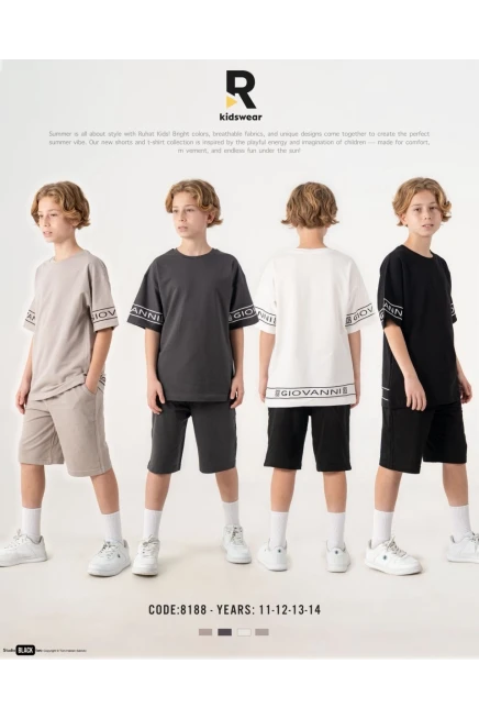 11-14 سنة صبي بدله تيشرت مع شورت