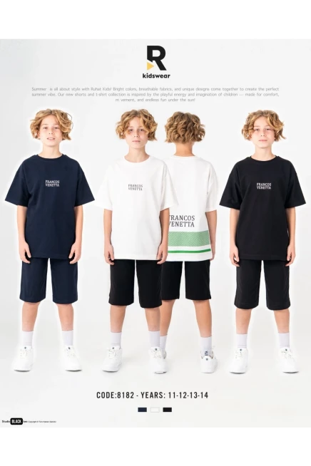 11-14 سنة صبي بدله تيشرت مع شورت