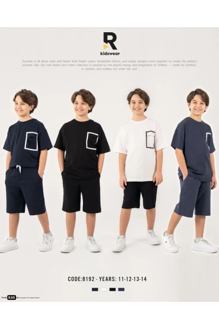 11-14 سنة صبي بدله تيشرت مع شورت