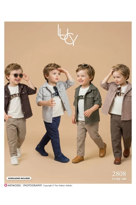 2-5 YEAR Boy PANT SUIT WITH SHIRT&T-SHIRT