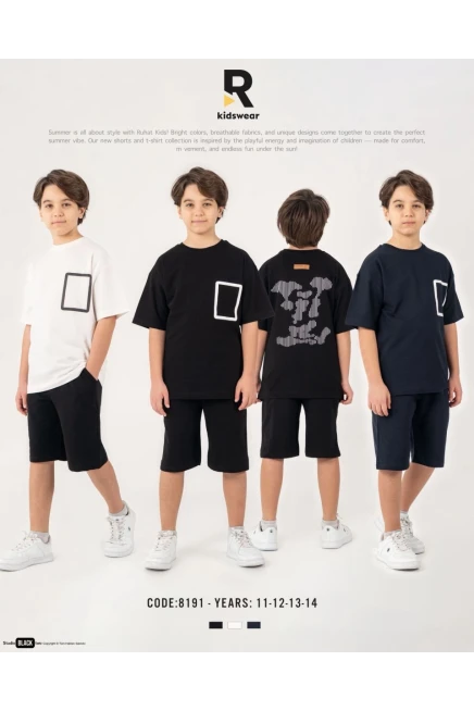 11-14 سنة صبي بدله تيشرت مع شورت