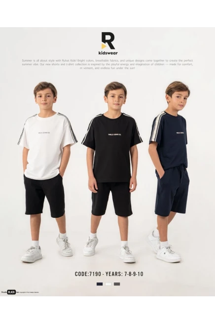 7-10 سنة صبي بدله تيشرت مع شورت