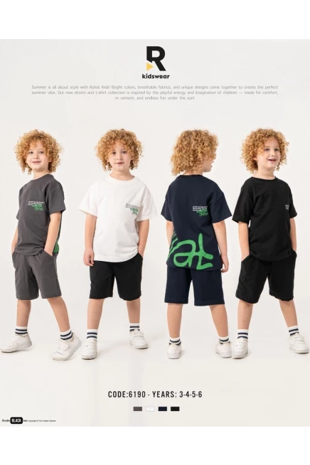 3-6 سنة صبي بدله تيشرت مع شورت