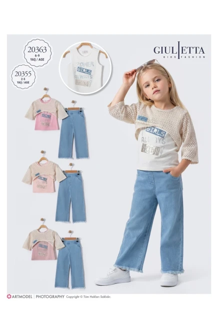 2-5 YEAR Girl PANT SET WITH T-SHIRT