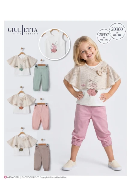2-5 YEAR Girl PANT SET WITH T-SHIRT