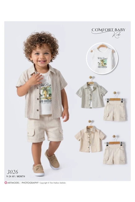 9-24 شهر صبي بدله قميص مع شورت