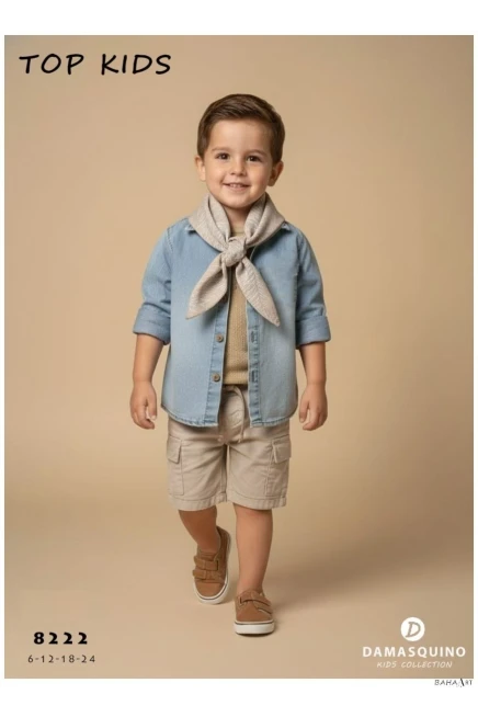 Gömlekli Tişörtlü Şort Takım