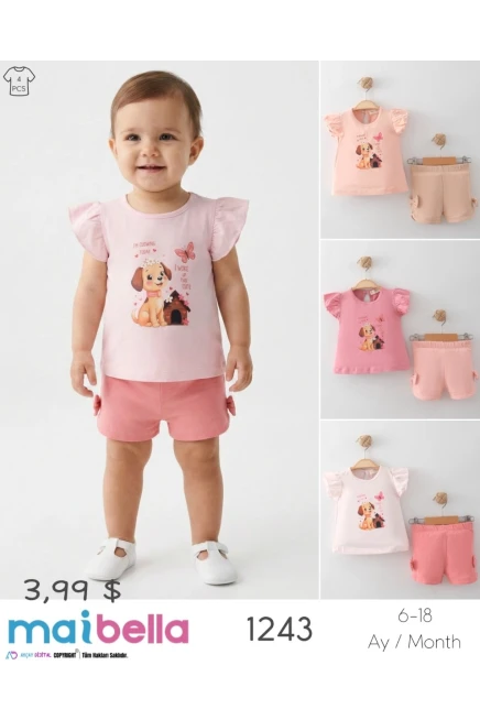 6-18 MONTH Girl SHORTS SET WITH T-SHIRT