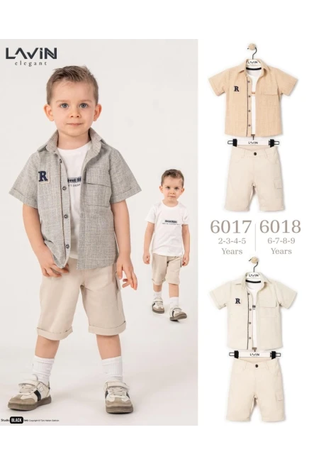 Gömlekli Tişörtlü Şort Takım 