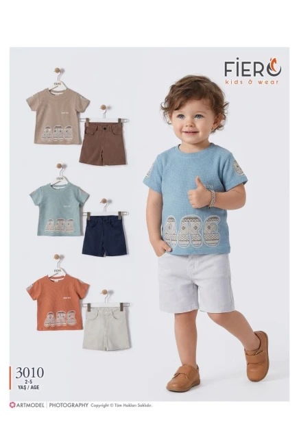 2-5 سنة صبي بدله تيشرت مع شورت